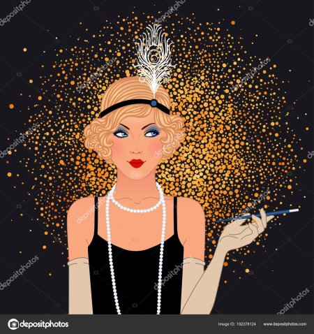 Девушка в стиле гэтсби вектор