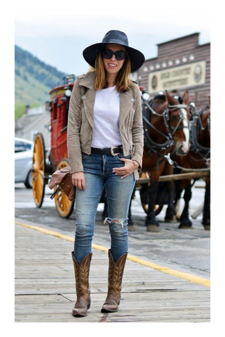 Street style ковбойские сапоги