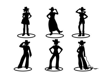 Ковбой силуэты женщина