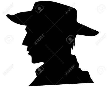 Силуэт мужчины в шляпе