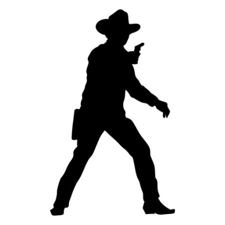 Ковбой силуэт с пистолетом