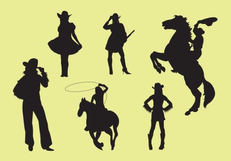 Ковбои дикий запад силует