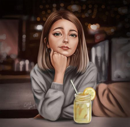 Современная девушка арт