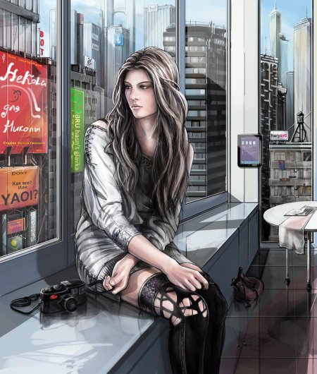 Современная девушка арт