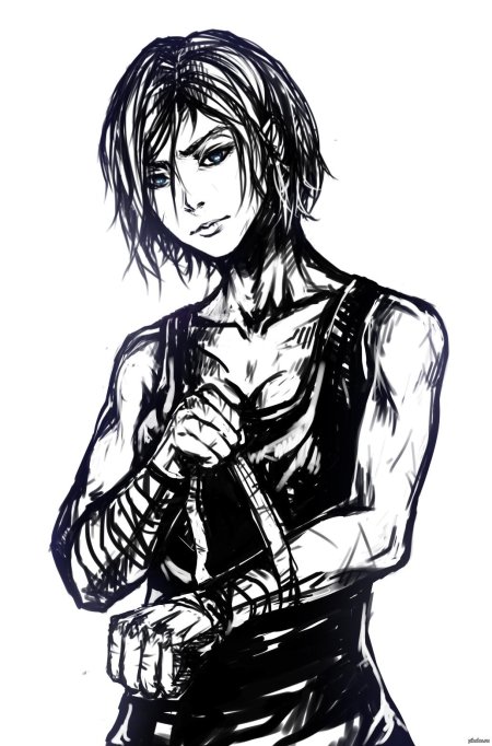 Девушка боец арт