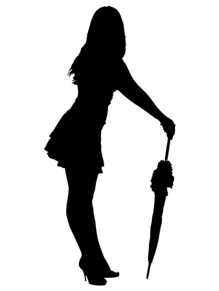 Силуэт девушки с зонтом