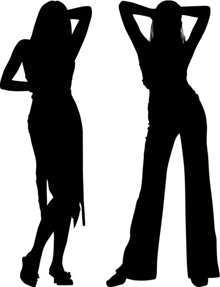 Силуэты двух девушек