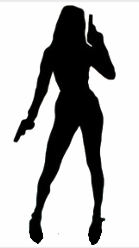 Силуэт женщины с пистолетом