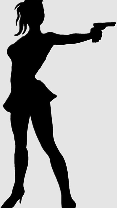 Силуэты женщин с пистолетами