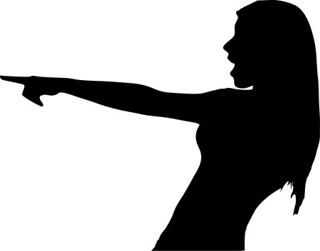 Девушка с пистолетом силуэт