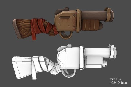 Референс лоу поли д оружия