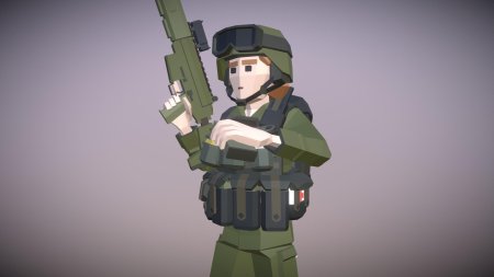 Low poly солдат