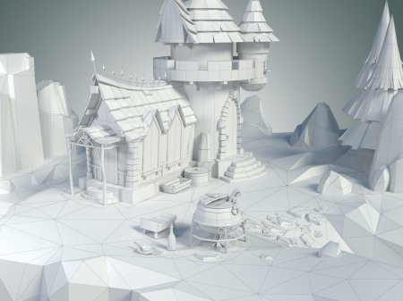 Замок low poly d