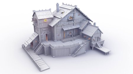 Домик 3д лоу поли