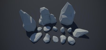 Камень 3д модель low poly