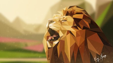 Полигональный лев