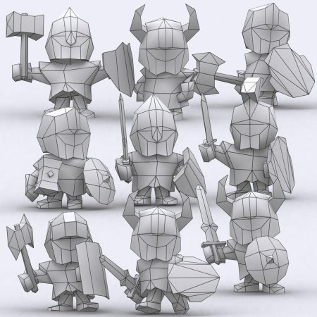 Референс персонажа для 3д моделирования low poly