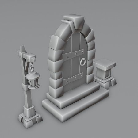 Замок low poly 3d