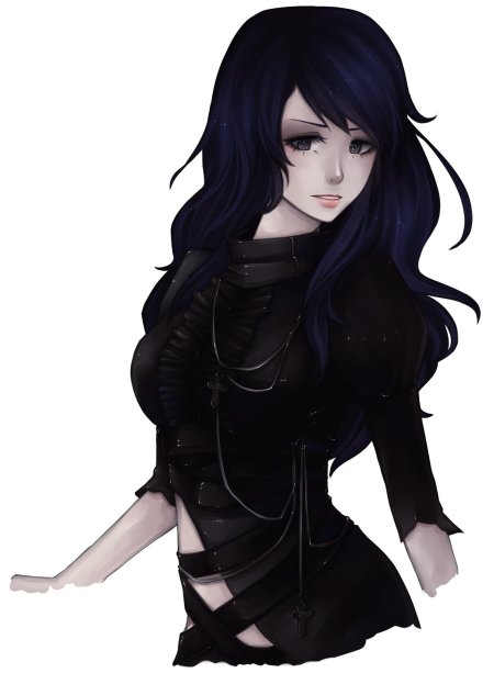 Аниме девушка с черными волосами