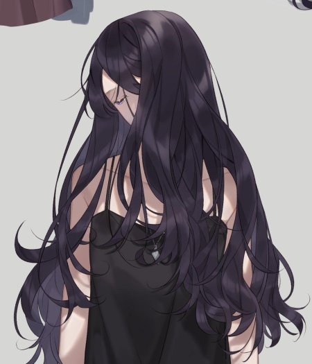 Аниме девушка с черными волосами