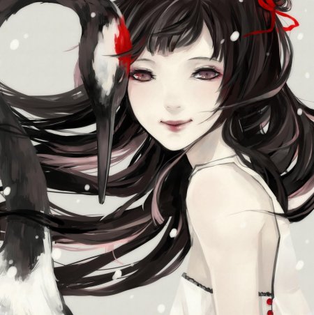 Аниме девушка с черными волосами