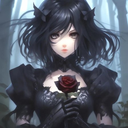 Аниме арт девушка с черными волосами