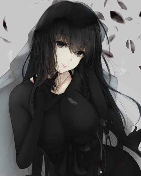Аниме девушка с черными волосами