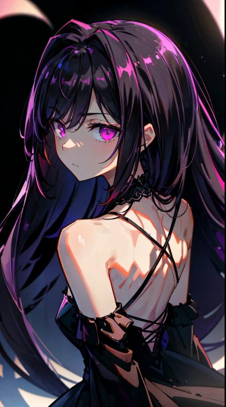 Аниме девушка фиолетовая