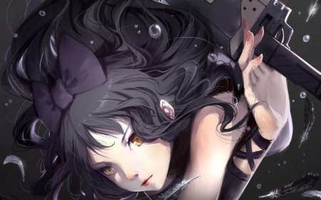 Аниме девушка с черными волосами