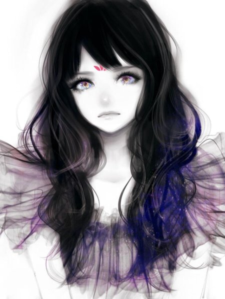 Черноволосая девушка аниме