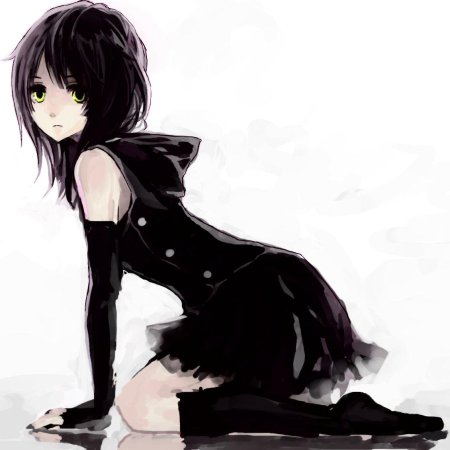 Аниме девушка с черными волосами