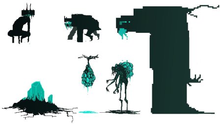 Пиксельные монстры для игры