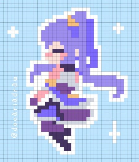 Пиксельные персонажи геншина