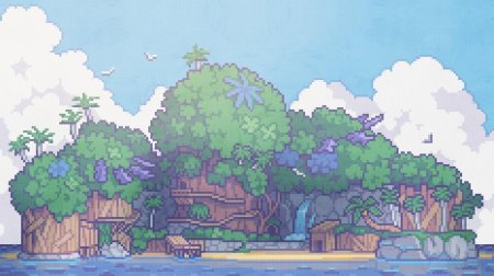 Красивый фон пиксель арт