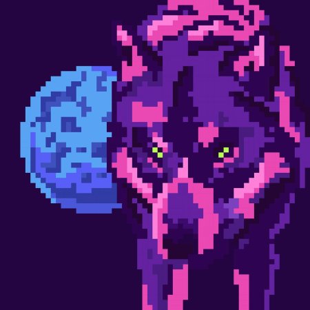 Пиксельный волк