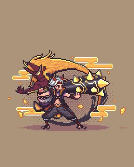 Пиксель арт аратаки итто