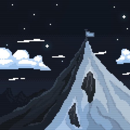 Пиксель арт горы