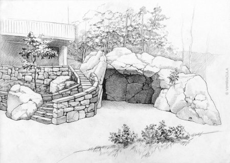 Артбетон грот водопад