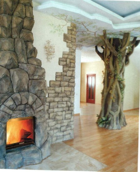 Камин из арт бетона