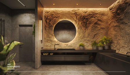 Искусственная скала в интерьере