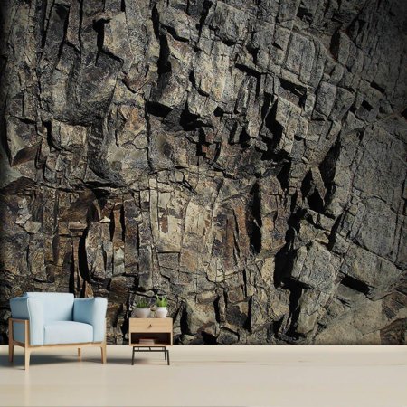 Стена скала в интерьере