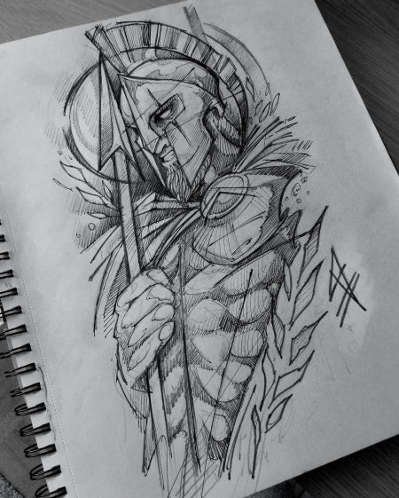 Спартанский воин тату эскизы