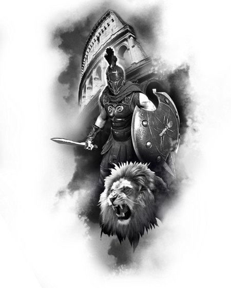 Гладиатор тату эскиз