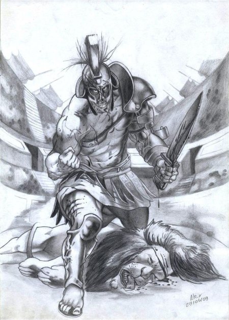 Тату воин гладиатор