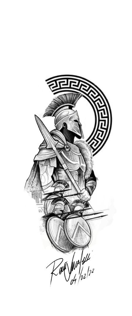 Спартанский воин тату эскизы