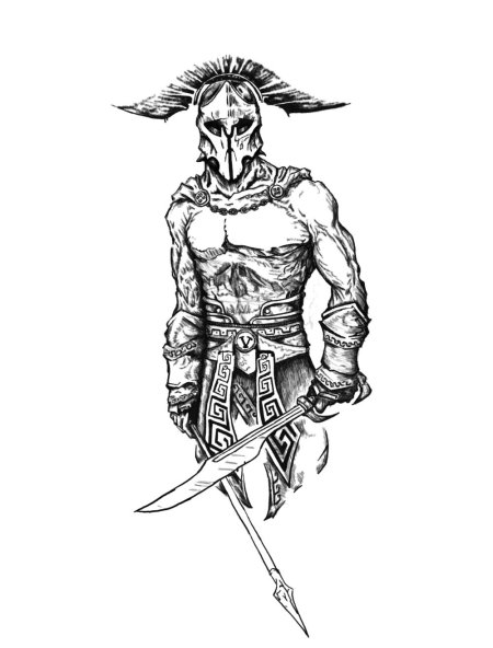 Спартанский воин тату эскизы