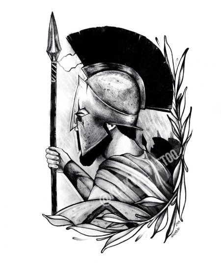 Тату эскиз спартанец