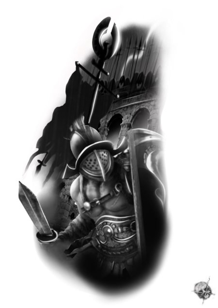 Эскиз тату гладиатор