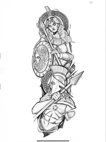 Афина тату эскиз