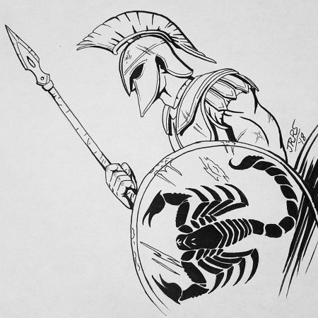Спартанец тату эскиз